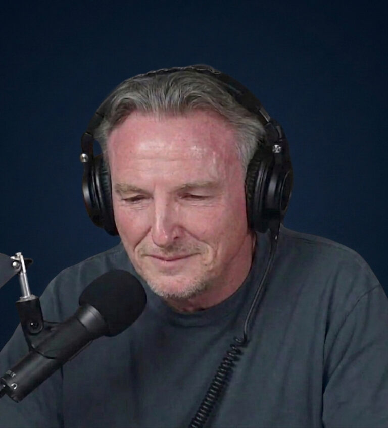Photo of the host during a podcast